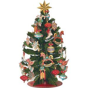 Freshcut Paper Pop Up Cards, Christmas Tree, 15 Inch Life Sized 3D Popup